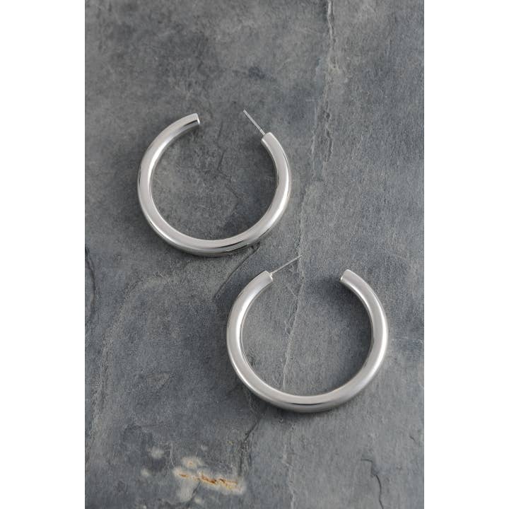 JOSSLYN by wall to wall - Wholesale Hoop Earrings - CLASSIC CHUNKY HOOP EARRINGS 1.75 INCH | 10E3032446