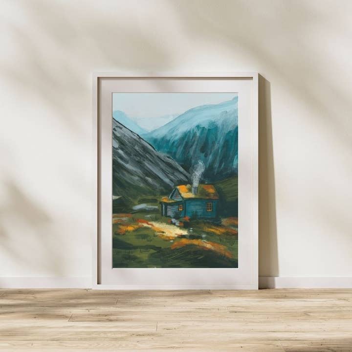 Mossy Cottage dans les montagnes Imprimer pour la vente par Julie Annette Studios