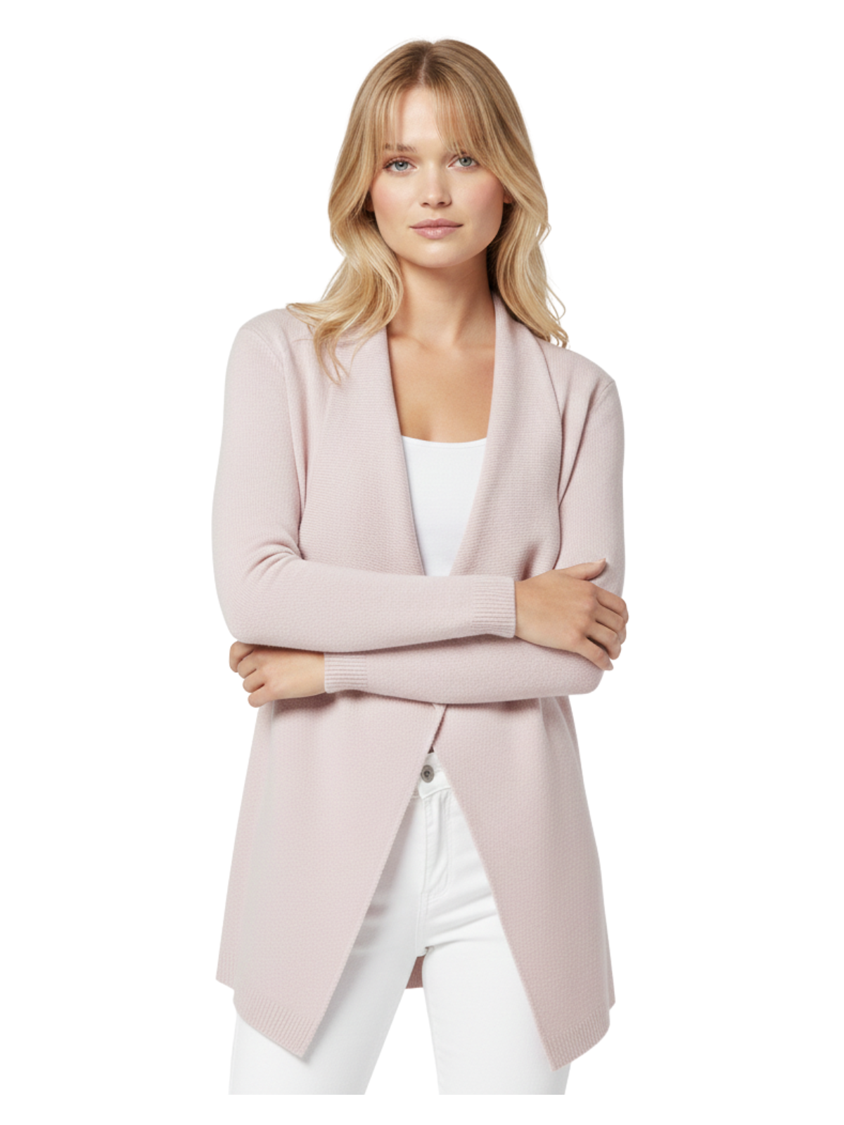 Mak - Wholesale Cardigan - Women's - Long Sleeve Open Front Draped Sweater Cardigan MK821819