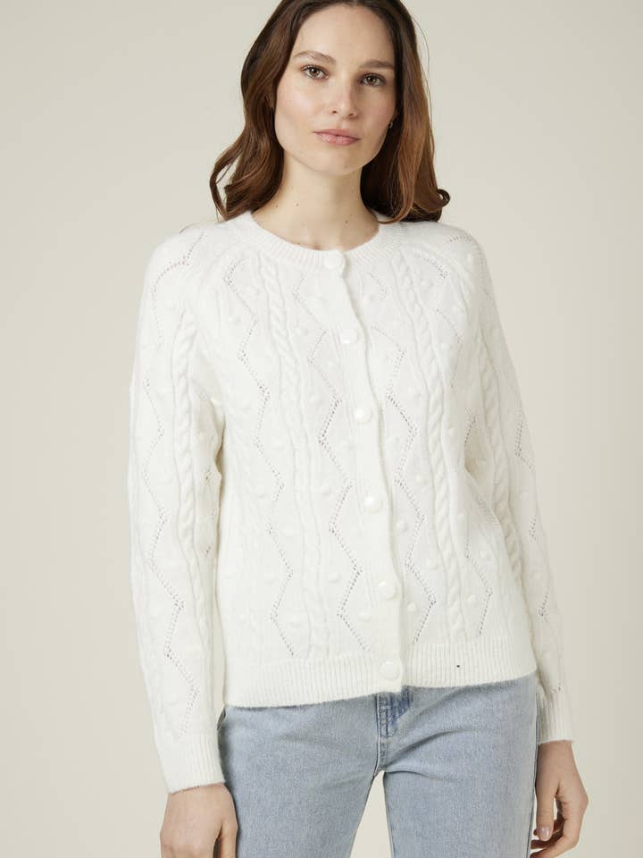 PANDORA - Gilet motif zigzag ajouré et boutons plats pour la vente par Andy & Lucy