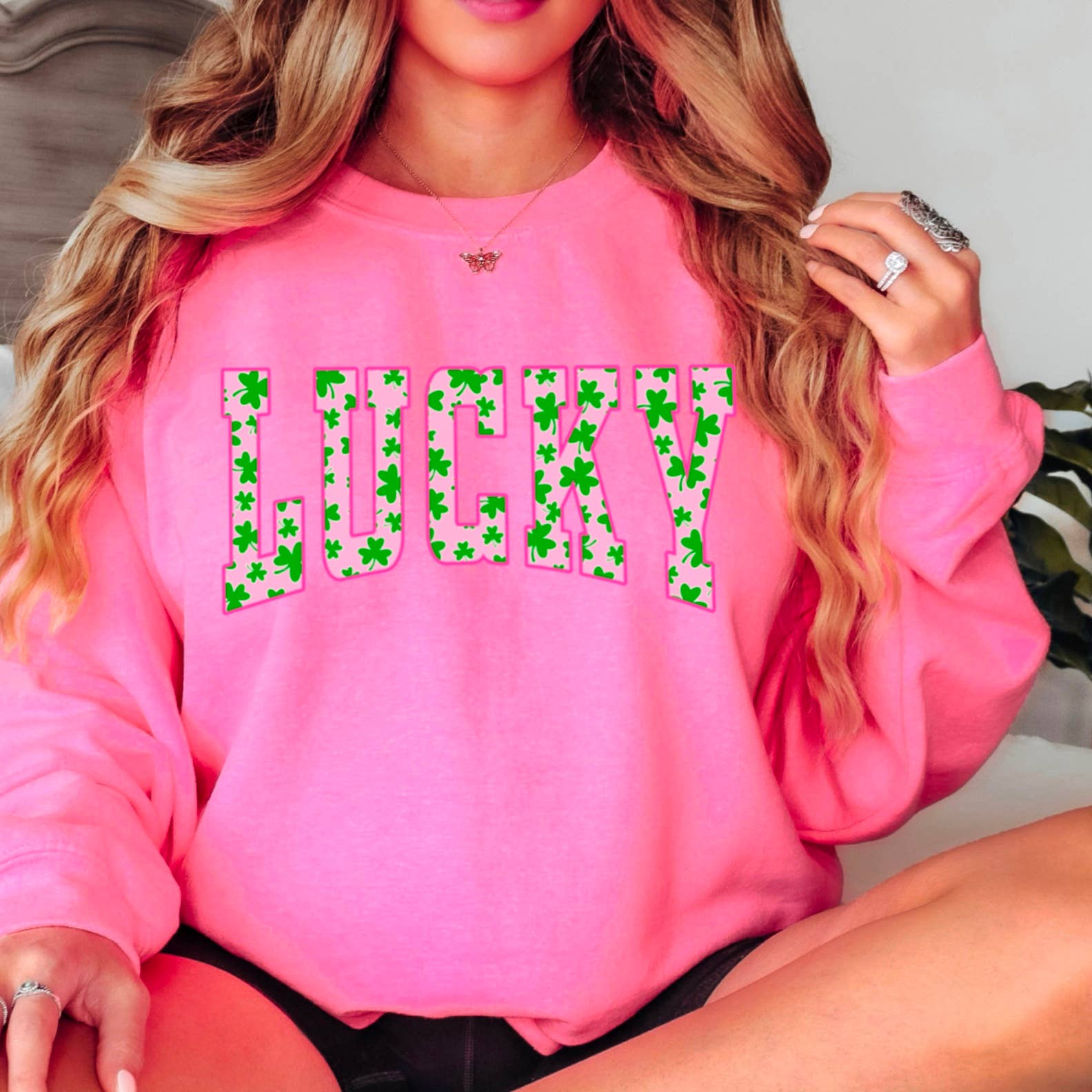 Shoppe SHC - Vente Sweat-shirt à imprimés – femme - Sweat-shirt graphique à col rond Lucky St. Patrick's Day8