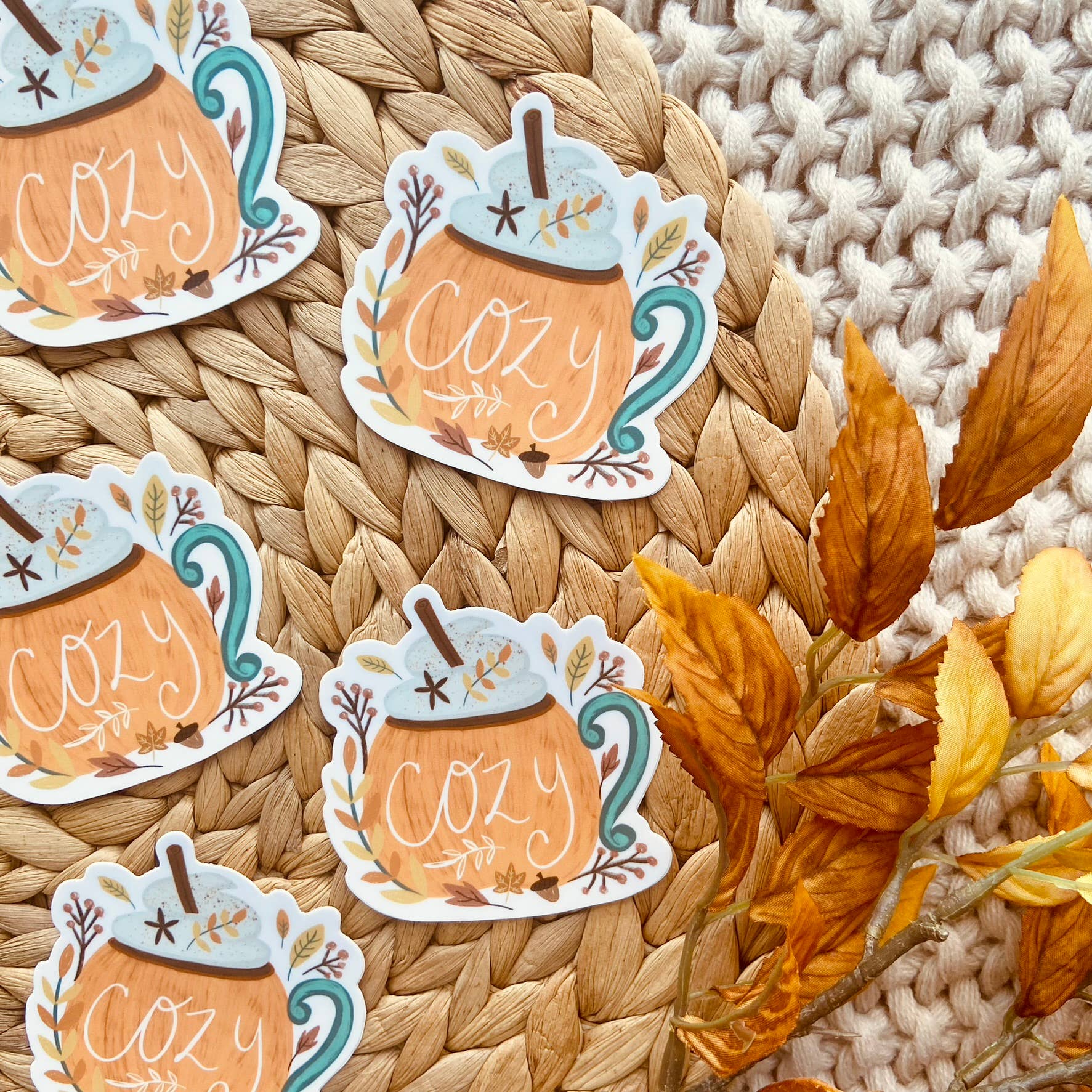 Makerie Day - Wholesale Sticker - Cozy Pumpkin Mug Sticker1
