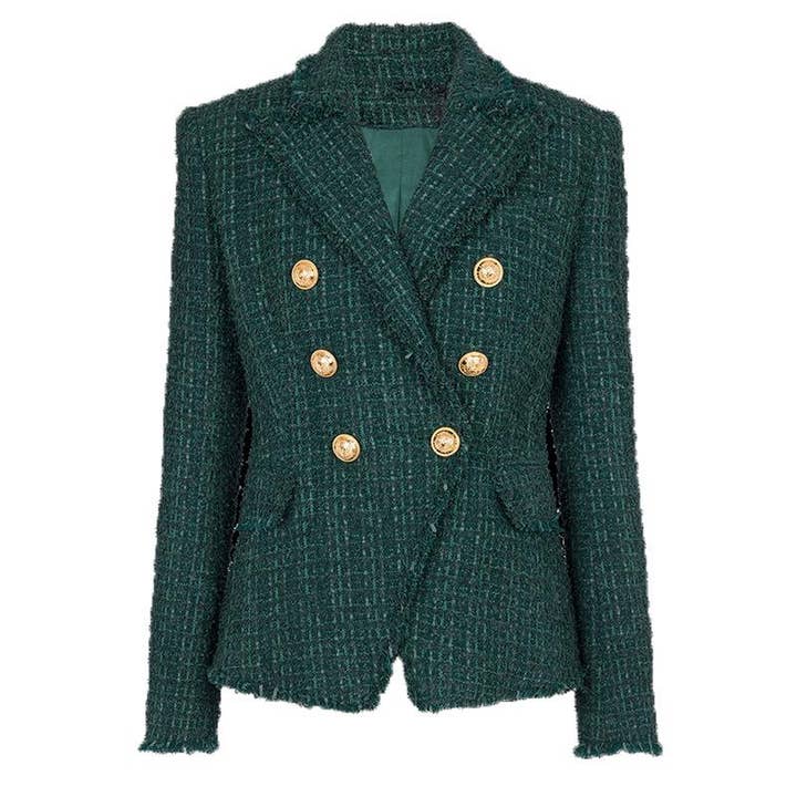 Arabella Emerald Green Tweed Blazer for wholesale by ALLARA