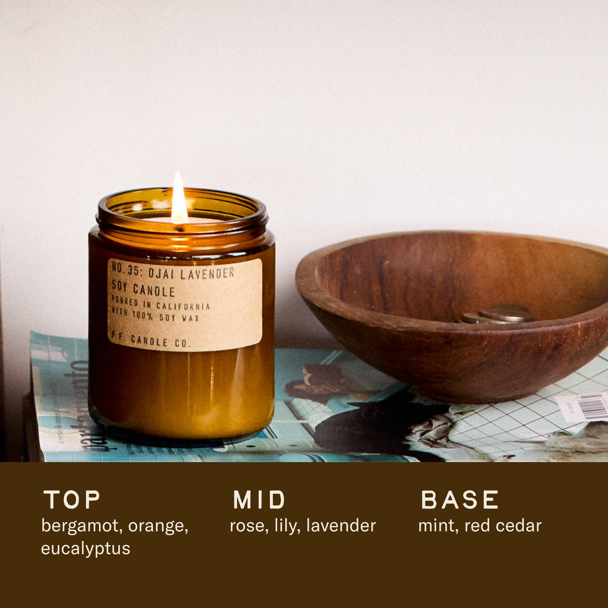 P.F. Candle Co. - Vente Bougie en bocal - Bougie Standard en Cire de Soja Ojai Lavender - 204 g2