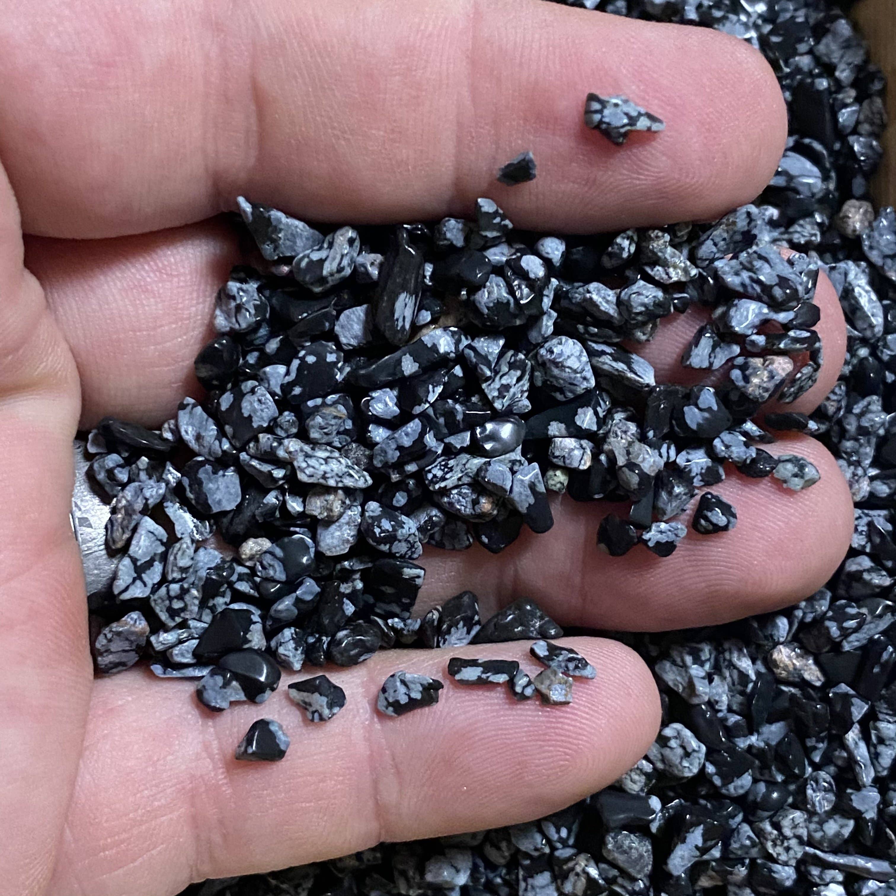 Moon Mountain Gems - Wholesale Spiritual Stone/Crystal - 1lb Snowflake Obsidian Chips1