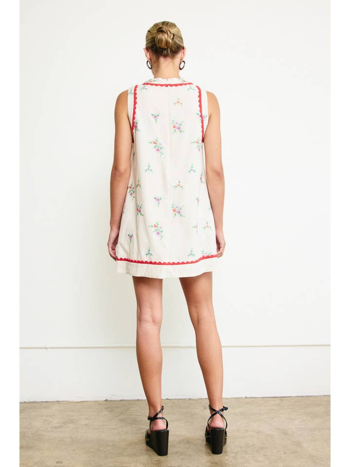 DEEP CREAM Embroidered Shift Dress - RD1186 for wholesale on Faire3