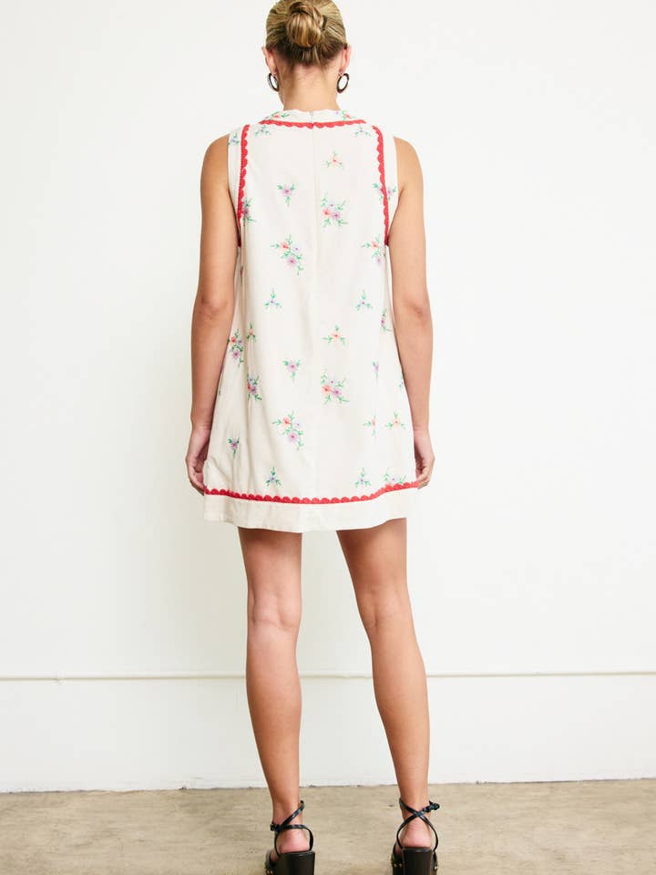 DEEP CREAM Embroidered Shift Dress - RD1186 for wholesale on Faire