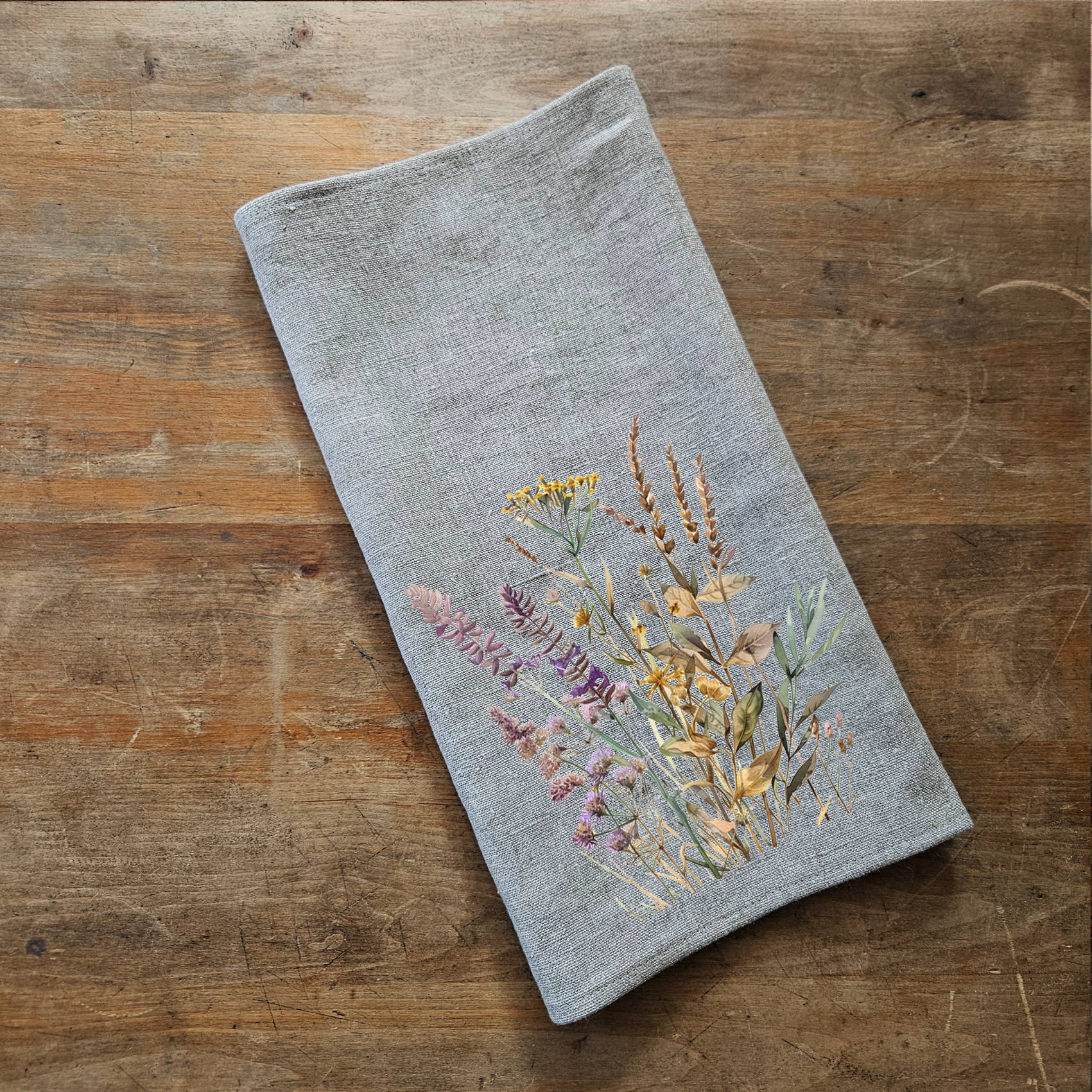 NorraVilla – Großhandel Geschirrtücher – Gästetuch aus 100% Leinen mit Wiesenblümchen0