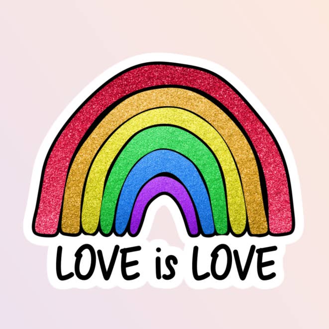 Gay Pride Sticker, Kærlighed Er Kærlighed Rainbow Sticker for engroshandel hos Sorry Not Sorry Co