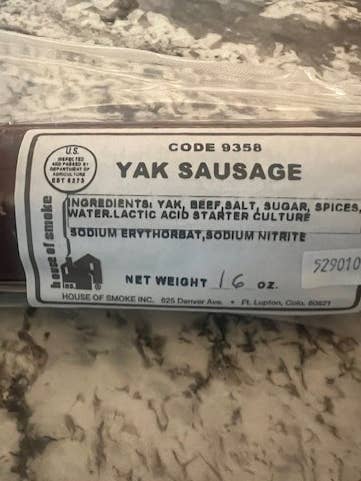 Yak Summer Sausage Shelf Stable for wholesale by Bow Creek Ranch LLC