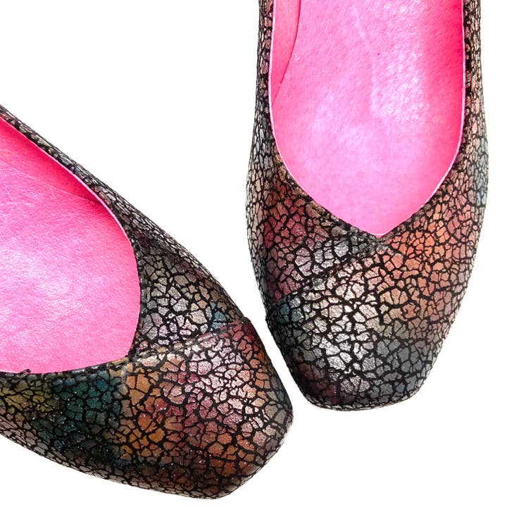 Polo - Green Mosaic Low heel shoe for wholesale by Chanii B