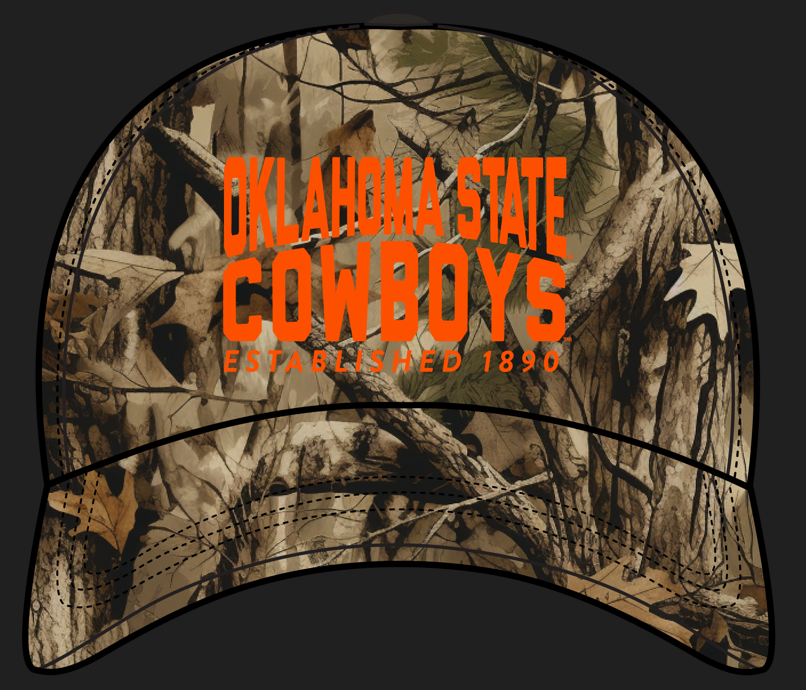 Oklahoma Brando Camo Canvas Trucker Hat for wholesale on Faire0