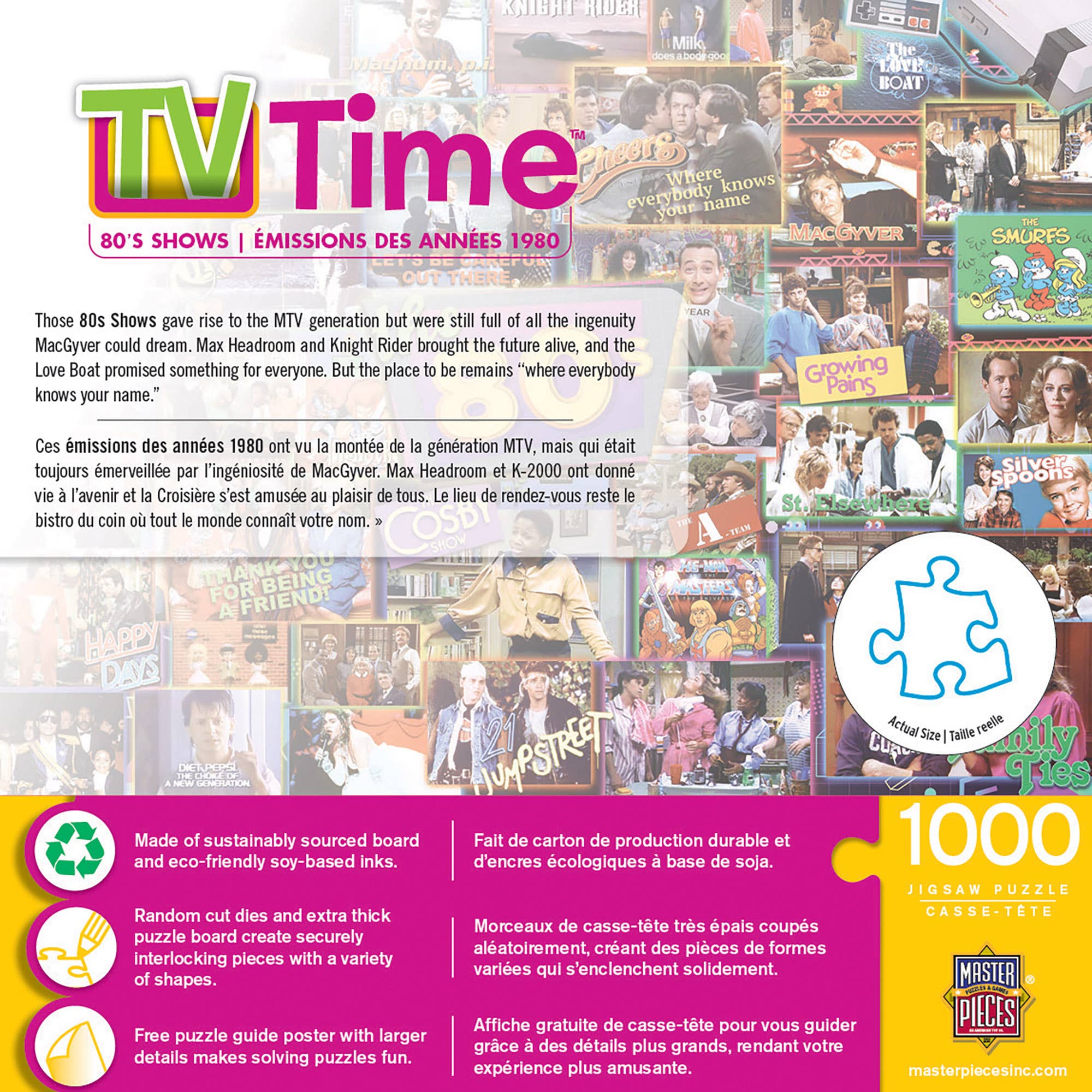 Masterpieces Puzzles - Wholesale Puzzle - Adult - TV Time - 80's Shows 1000 Piece Puzzle2
