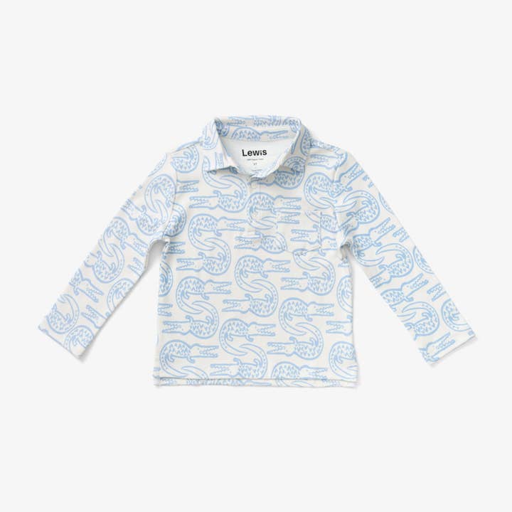 Collared Shirt - Alligator | Bay Blue for wholesale by Lewis