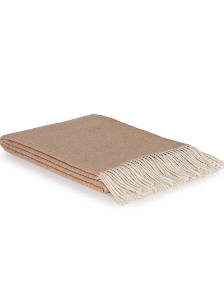 Cashmere/Merino Throw Blanket TIBET - beige for wholesale by MoST