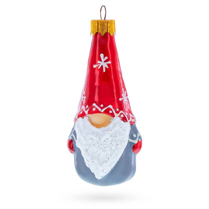 Scandinavian Gnome Elf Glass Christmas Ornament for wholesale by BestPysanky