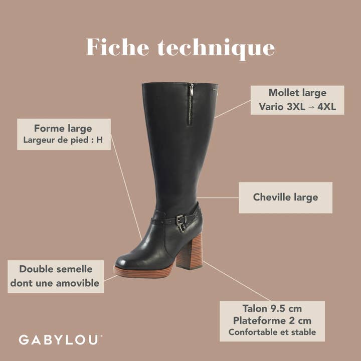 Gabylou - Wholesale Boots - Women's - Wide Calf Boots 3XL - Manon Model3
