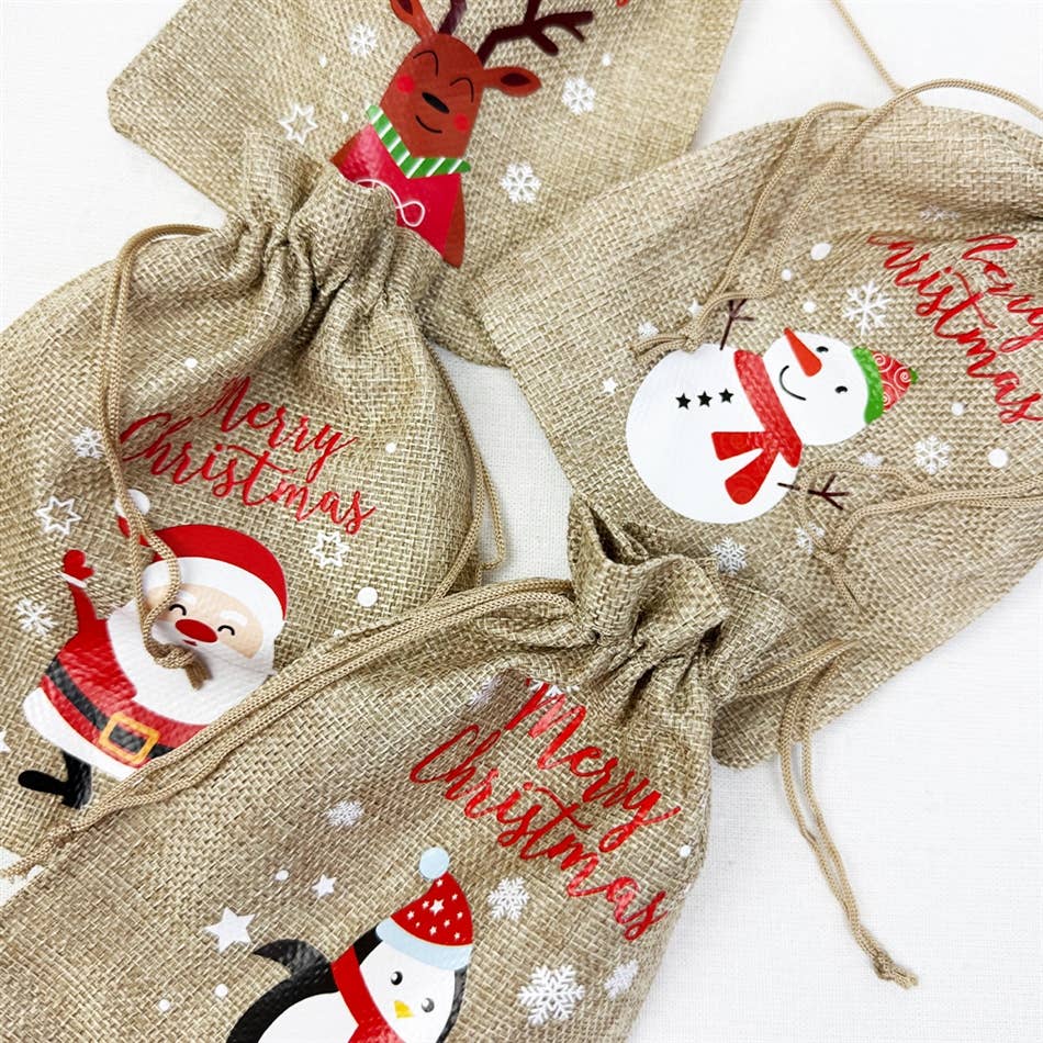 MÉLANGER LA COULEUR Sac cadeau Merry Christmas Snowflake Draw String en vente sur Faire3