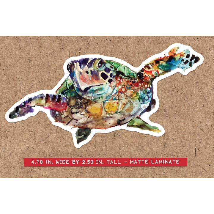 Sticker 'SEA TURTLE' for wholesale by The Art of Dean Crouser Greeting Cards & Stickers