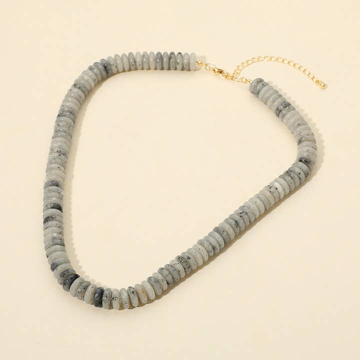 Sensibling Corp. - Wholesale Beaded/Pearl Necklace - Flat Resin Disc Beaded Necklace1