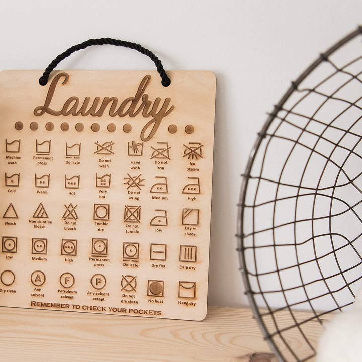 Lady Laser Co – wholesale Sign – Engraved Wooden Laundry Room Decor Sign