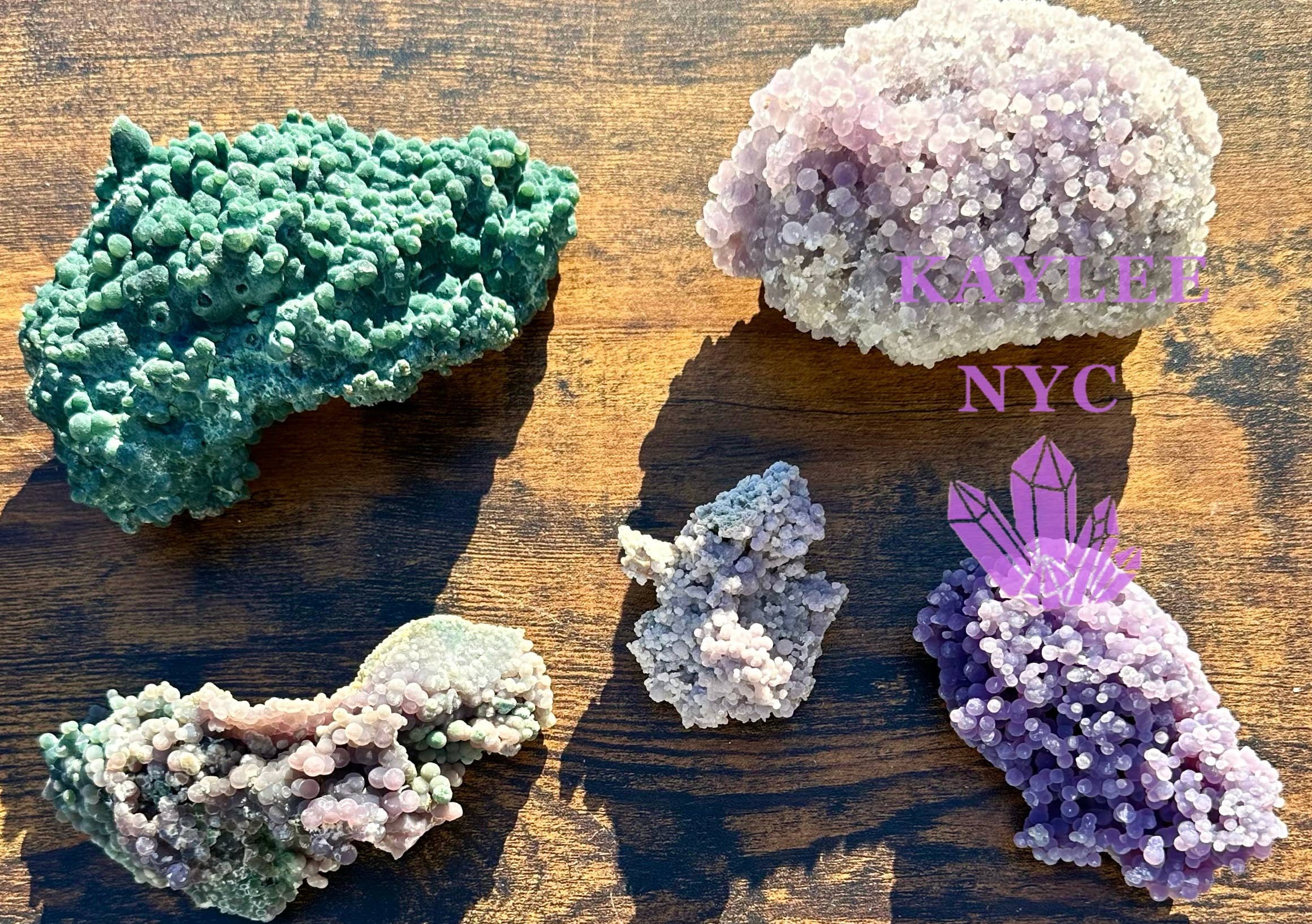 KayleeNYC - Wholesale Spiritual Stone/Crystal - 5-6 pcs Natural Grape Agate Raw Crystal8