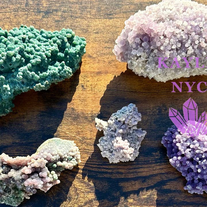 KayleeNYC - Wholesale Spiritual Stone/Crystal - 5-6 pcs Natural Grape Agate Raw Crystal8
