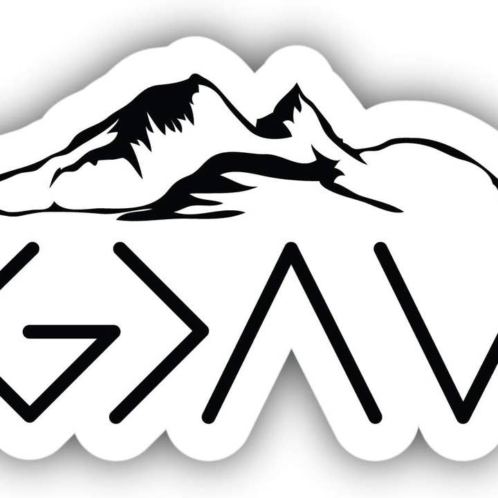 Autocollant imperméable Dieu est plus grand que les hauts et les bas pour la vente par Lyrical River Designs