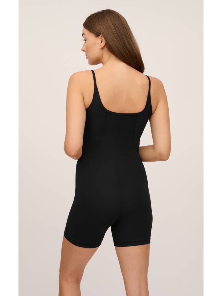 90 Degree by Reflex - Wholesale Unitard - Women's - Yogalicious Illusion Rib Short Romper Onesie Jumpsuit