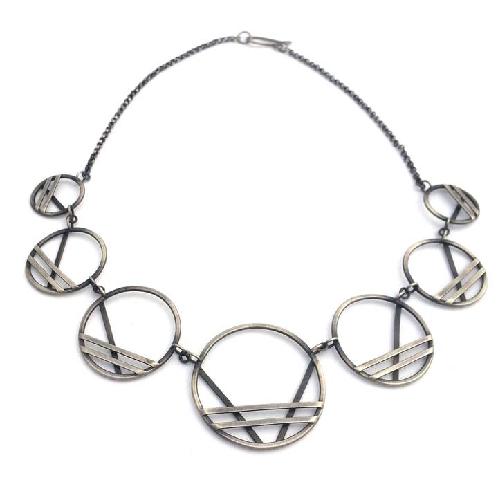 Criss Cross, Perimeter Statement Necklace for wholesale by Erin Austin Design