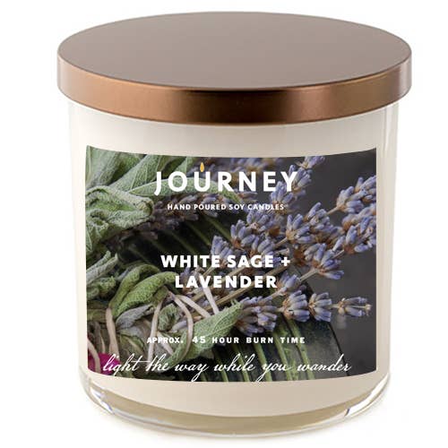 White Sage and Lavender Journey Soy Wax Candle for wholesale by Journey Candle
