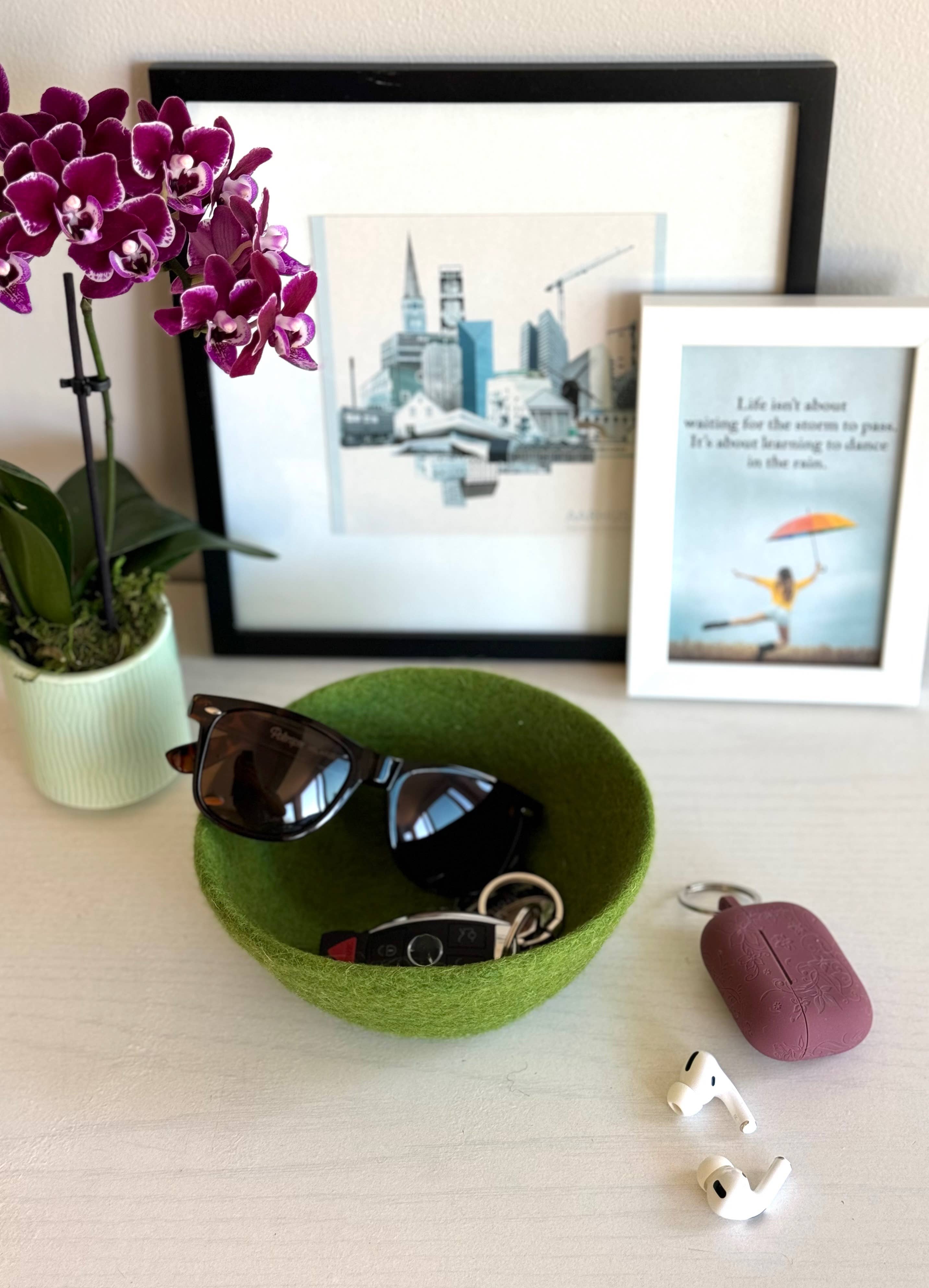 Humble Hilo – Prato/tigela decorativa por atacado – Tigela artesanal Humble Hilo de feltro, único, 15 cm14