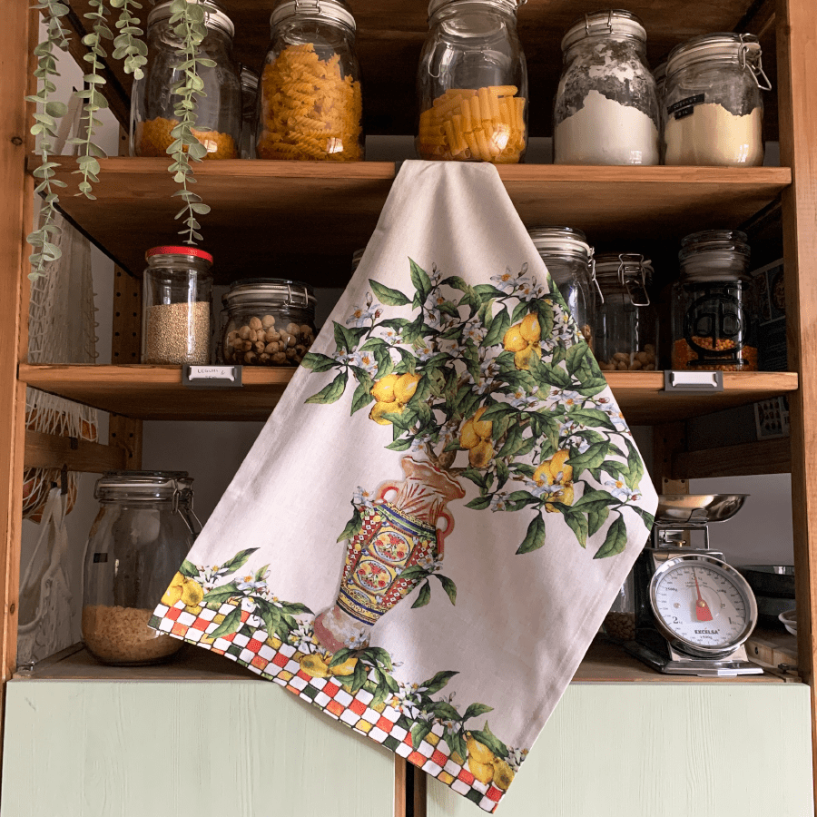 Olivia Home - Wholesale Tea Towel - Set of 2 tea towels 50x70cm-Sicilian Vibes Collection - Lemon1