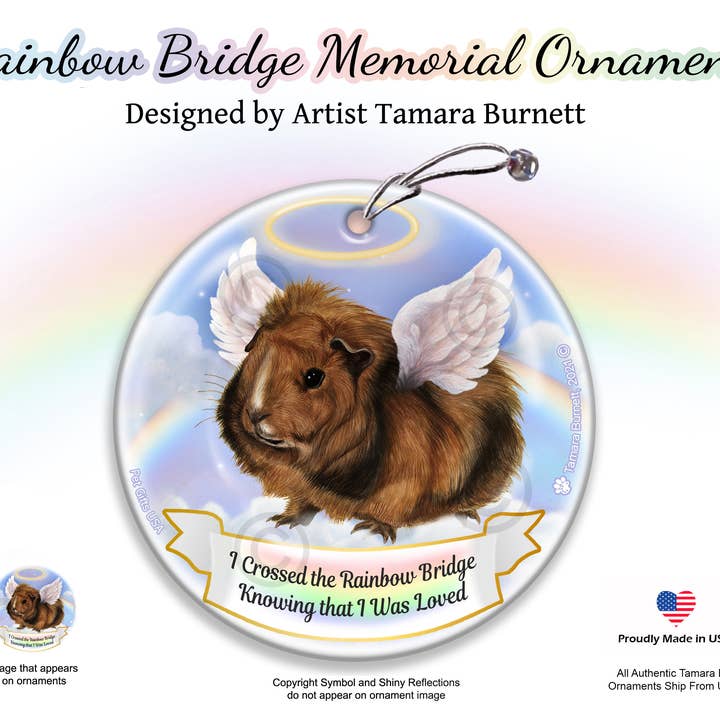 Pet Gifts USA, LLC - Wholesale Ornament - Cavia Silkie Rainbow Bridge Memorial Ornament