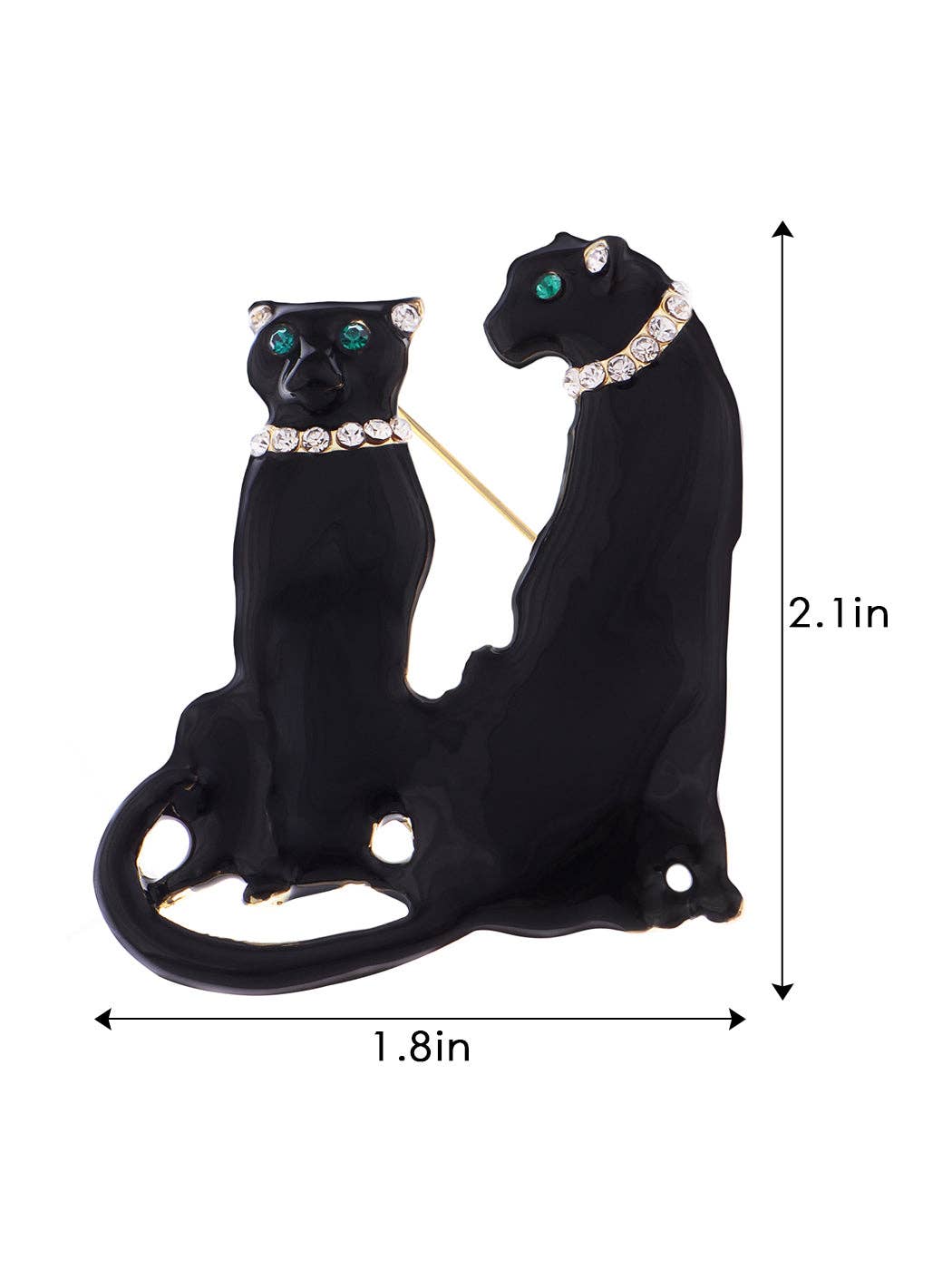 AK Brand - Wholesale Brooch - Turquoise Blue Spotted Leopard Family Twin Lover Brooch Pin7