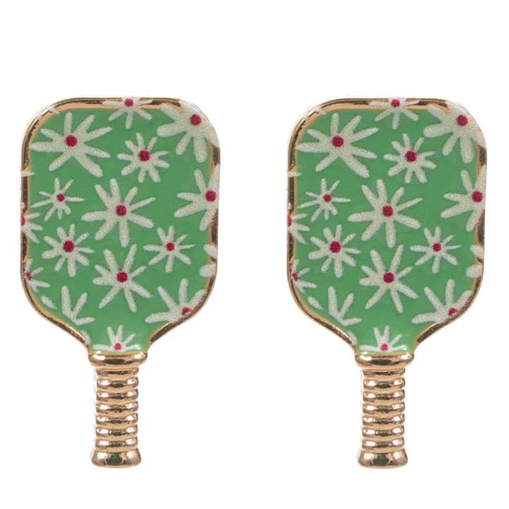 Designature New York - Wholesale Stud/Post Earrings - Sports Pickleball Enamel W Pattern Post Earrings