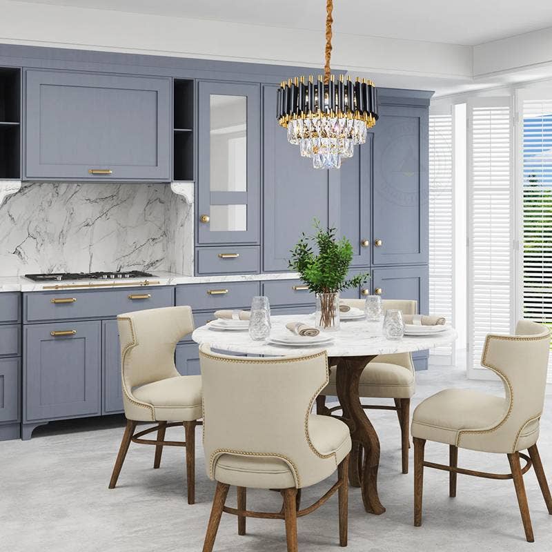 Ledsone - Wholesale Chandelier/Hanging Light - Black and Gold Hanging Crystal Chandeliers Light Fixture ~480315