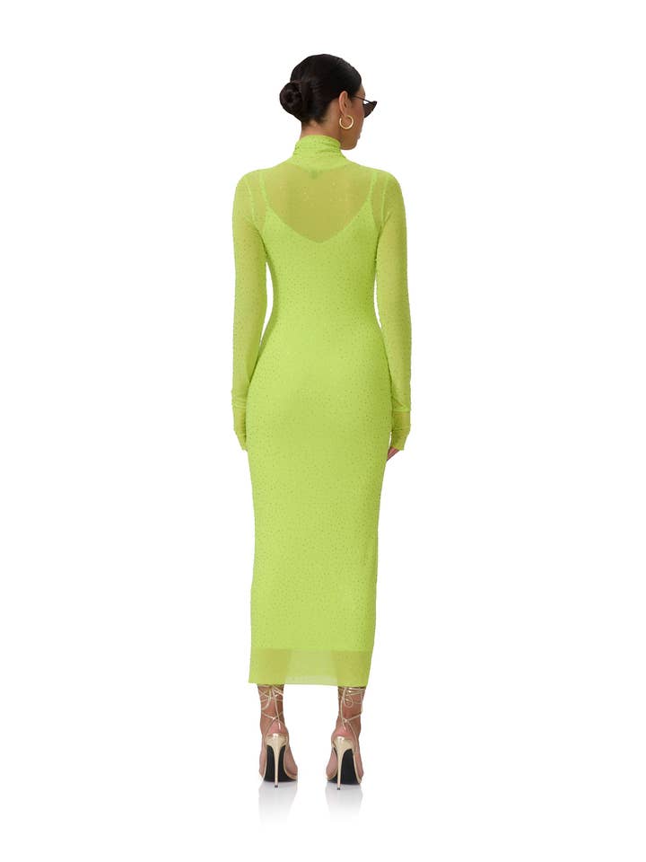 Shailene Rhinestone Dress - Lime Punch for wholesale on Faire