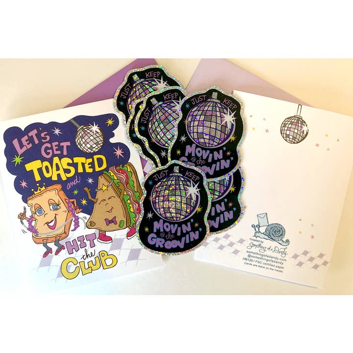 SOMETHING OF A DANDY - Wholesale Sticker - Groovy Disco Die-Cut Sticker