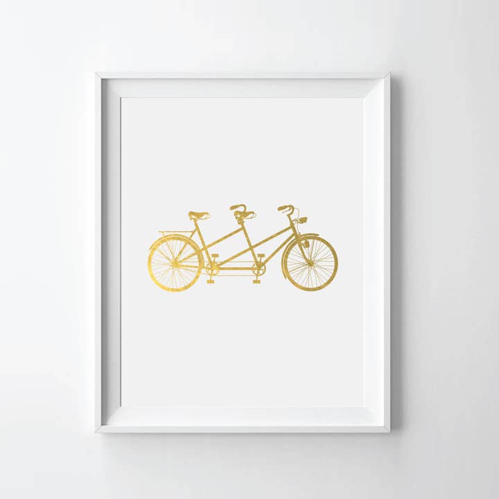 Tandem Bike Impression dorée pour la vente par Uyeno Miyoshi