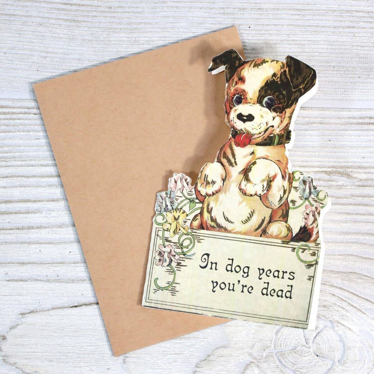 Bad Betty Greeting Co. - Wholesale Birthday Card - In Dog Years You're Dead - Funny Vintage Style Birthday Card1