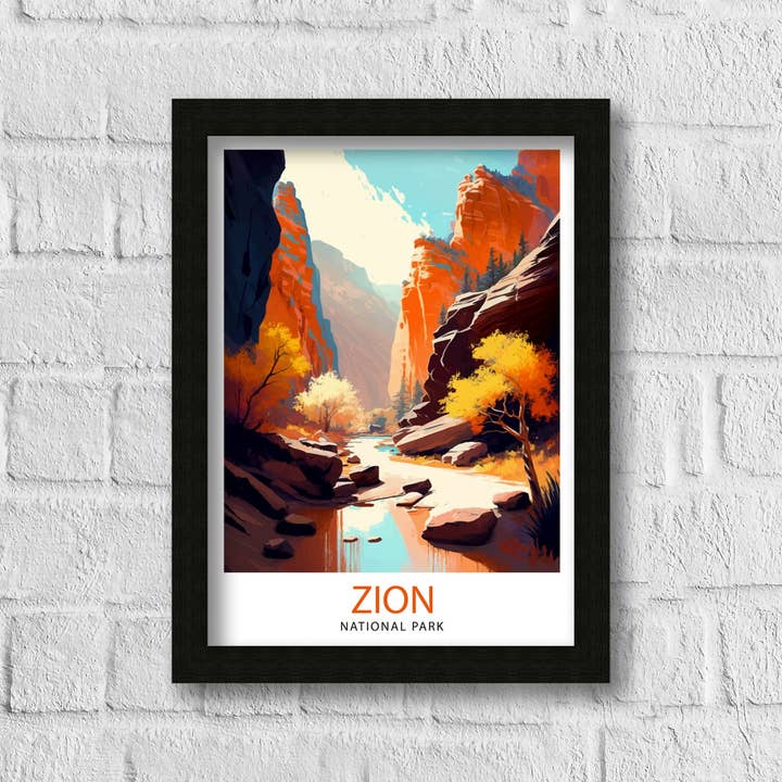 InkNPrintz – wholesale Art print – Zion National Park Travel Poster Utah1