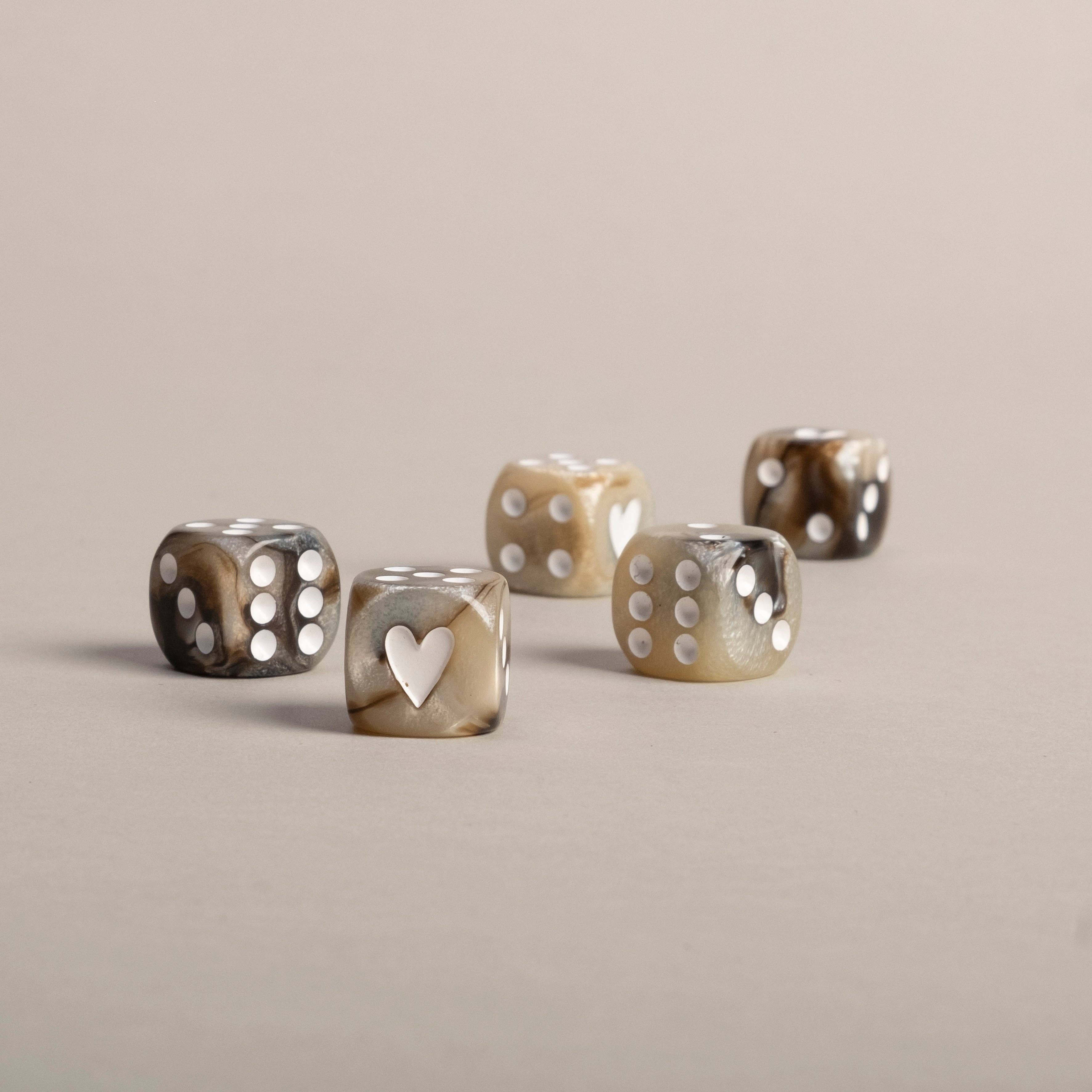 Eulenschnitt - Wholesale Dice - Dice set brown (VE = 8 sets)4