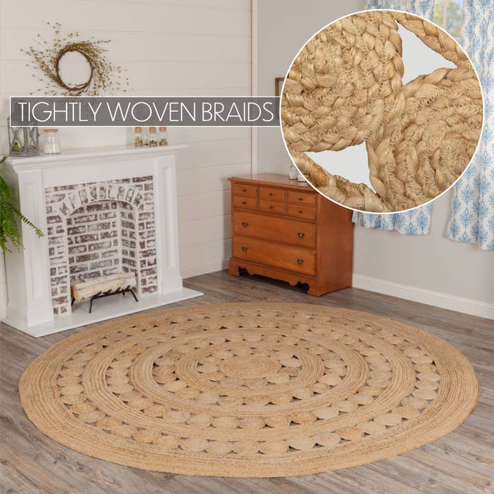 VHC Brands - Wholesale Area Rug - Celeste Jute Rug 8ft Round