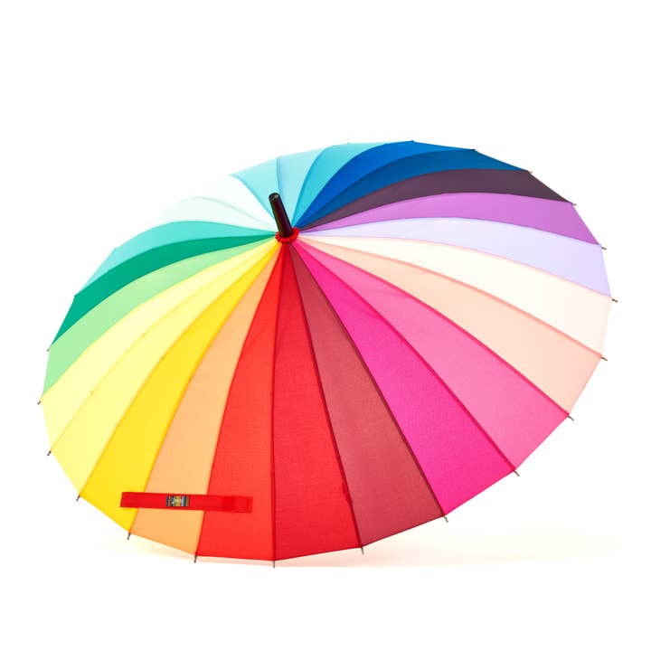 Multicolour Everyday Rainbow Umbrella standard size 88cm Diameter for wholesale on Faire