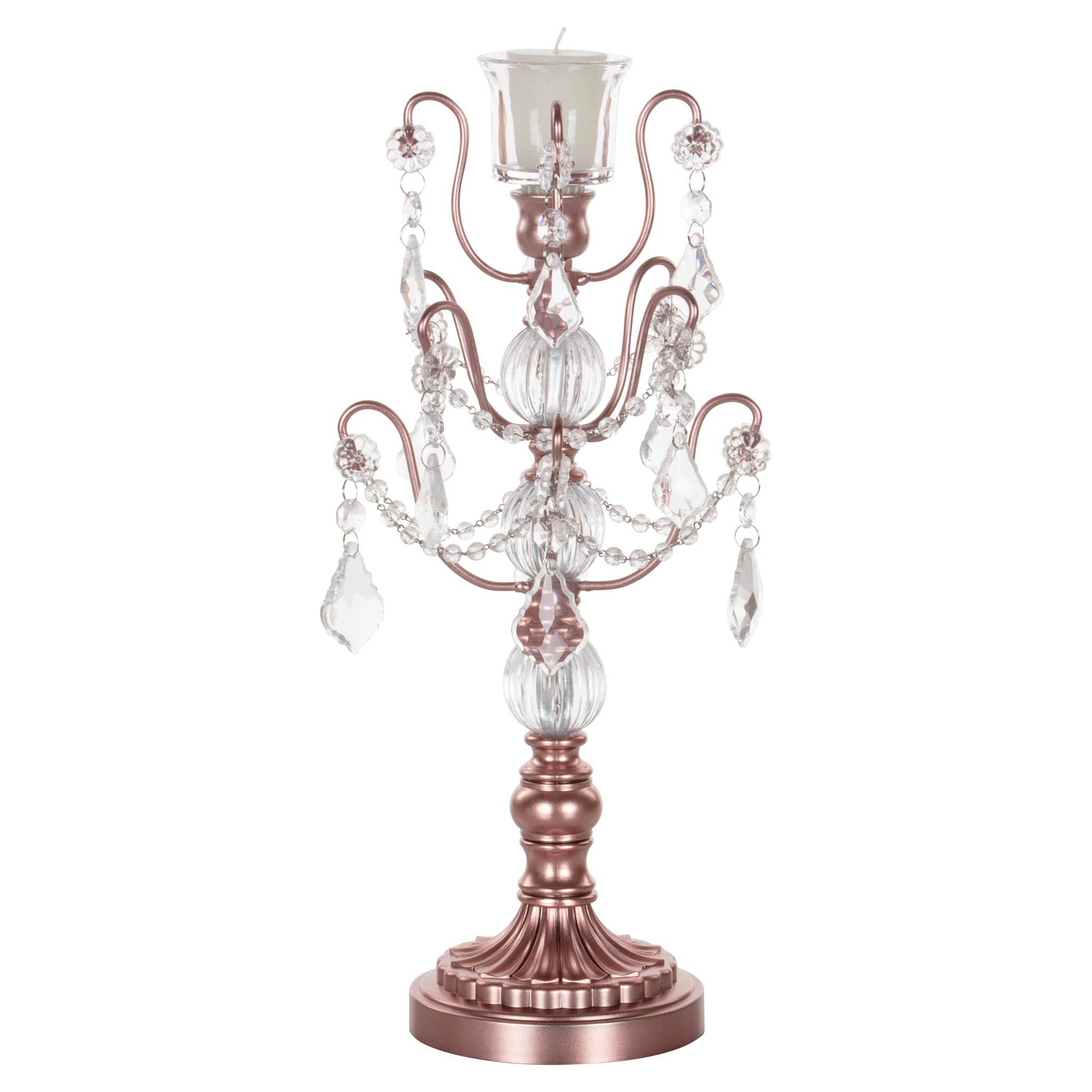 Amalfi Decor - Wholesale Candelabra - 2-Piece Chandelier Candlestick Candelabra Set - Rose Gold1