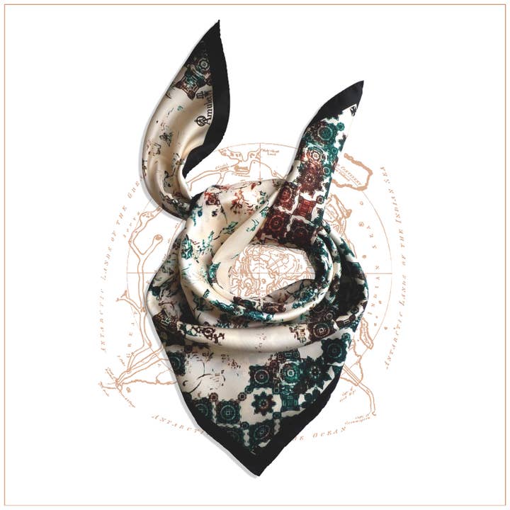 Foulard quadrato ATLAS in twill di seta per la vendita all'ingrosso da parte di Âmulet