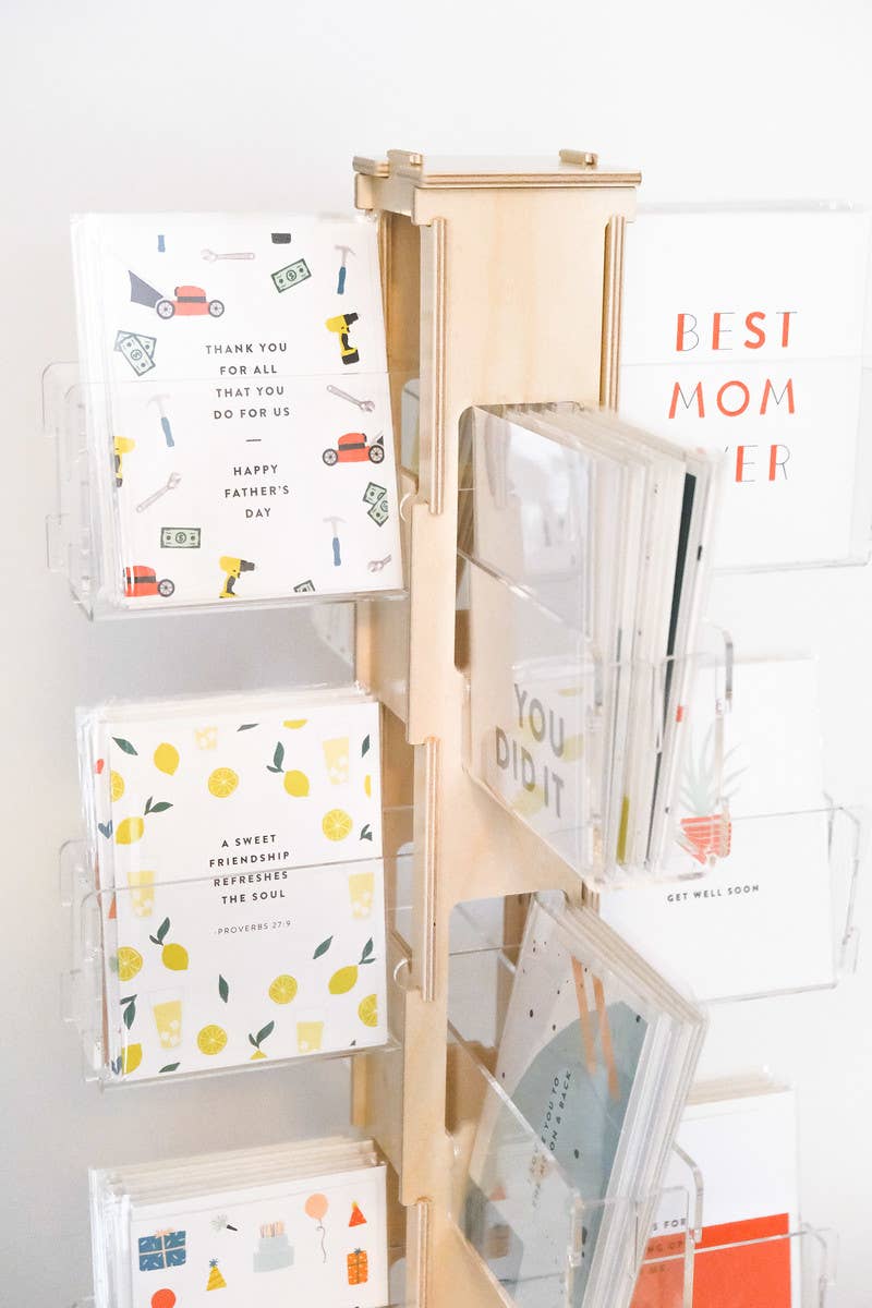 Joy Paper Co. - Wholesale Retailer Display - Paper & Novelty - 24-Pocket Greeting Card Counter Display+144 cards of choice1