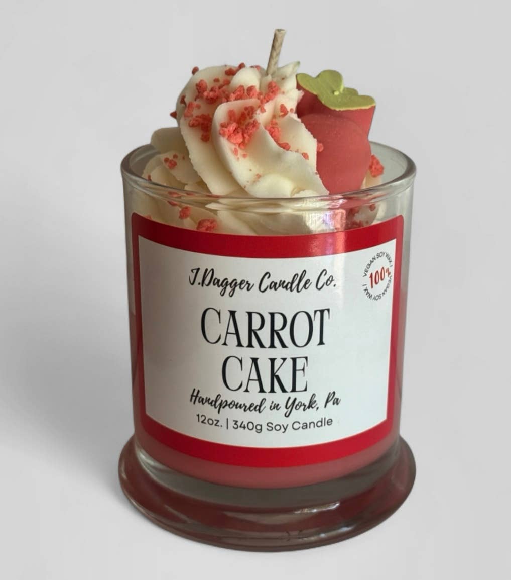 J Dagger Candle Co. - Wholesale Novelty Candle - Carrot Cake Dessert Soy Candle , 12oz.