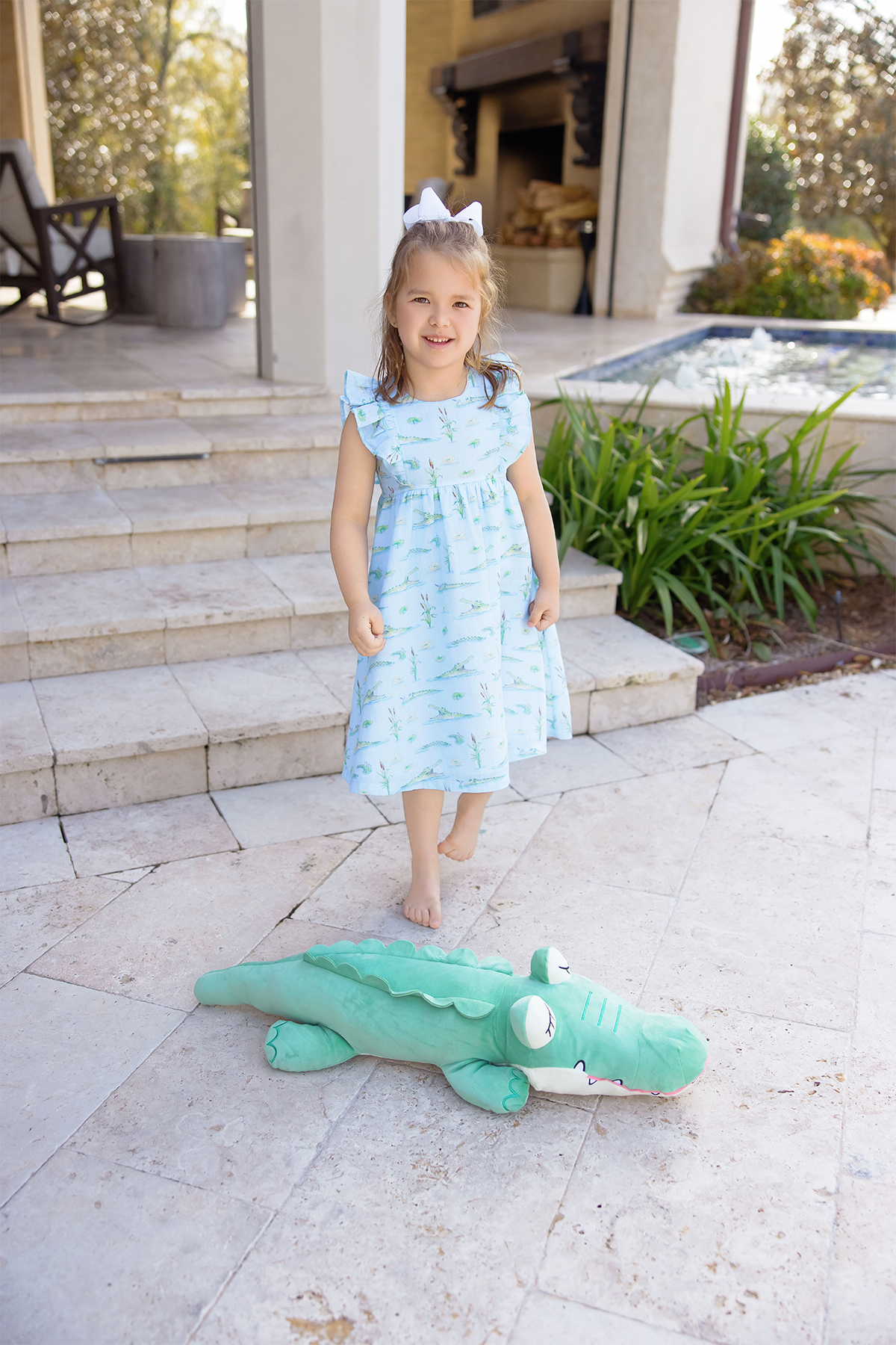 Nola Tawk - Venta al por mayor Vestido - Niños - Vestido de muselina orgánica para niños Gator Games1